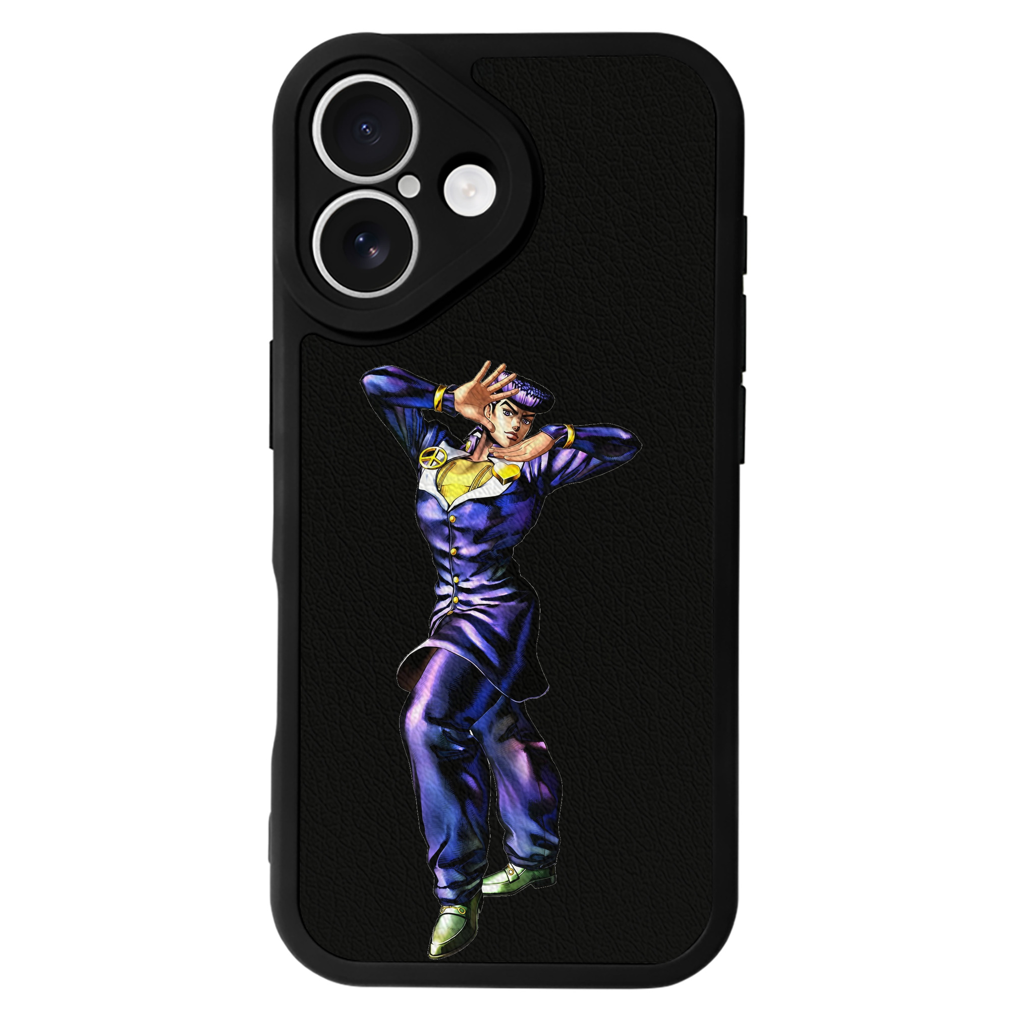 （画像用） ジョジョの奇妙な冒険 ひがしかた じょうすけ JoJo's Bizarre Adventure Higashikata Josuke 【iPhone 16シリーズ対応】シリコンスマホケース（レザー調） 材質：シリコン